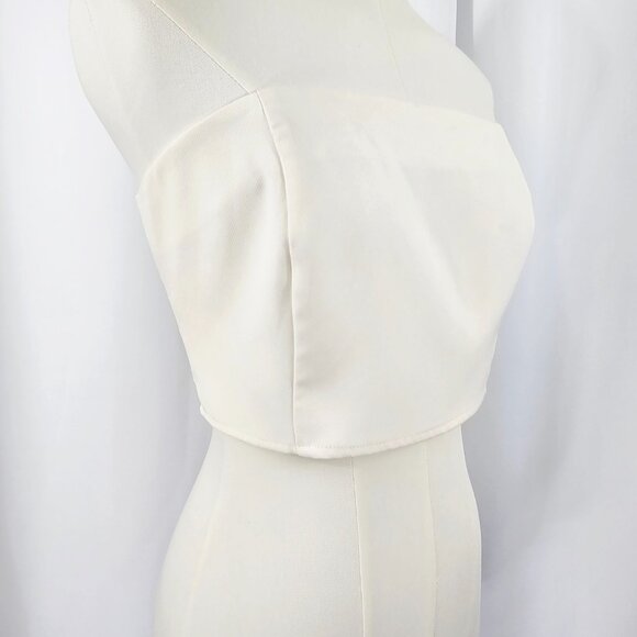 Sincerely Jules Women's Cream Strapless Cropped Bandeau Top Size S NWT - Picture 2 of 10